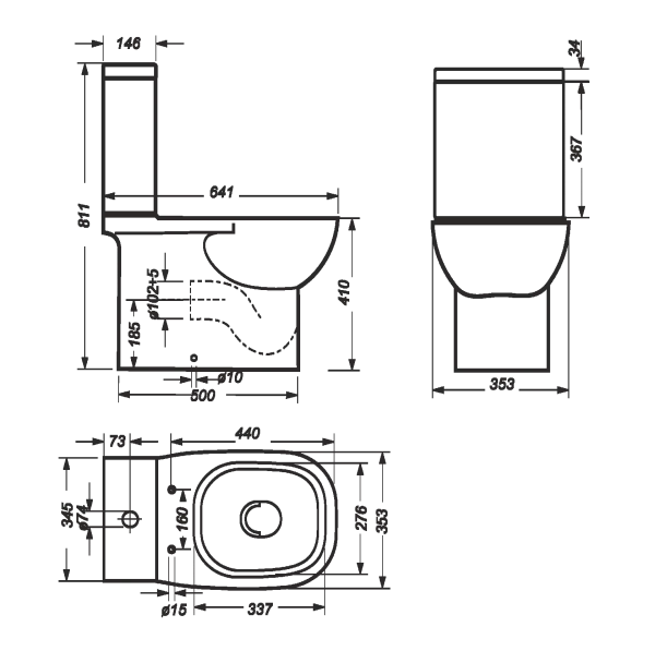 Унитаз напольный Sanita Luxe Quadro QDRSLCC01151022